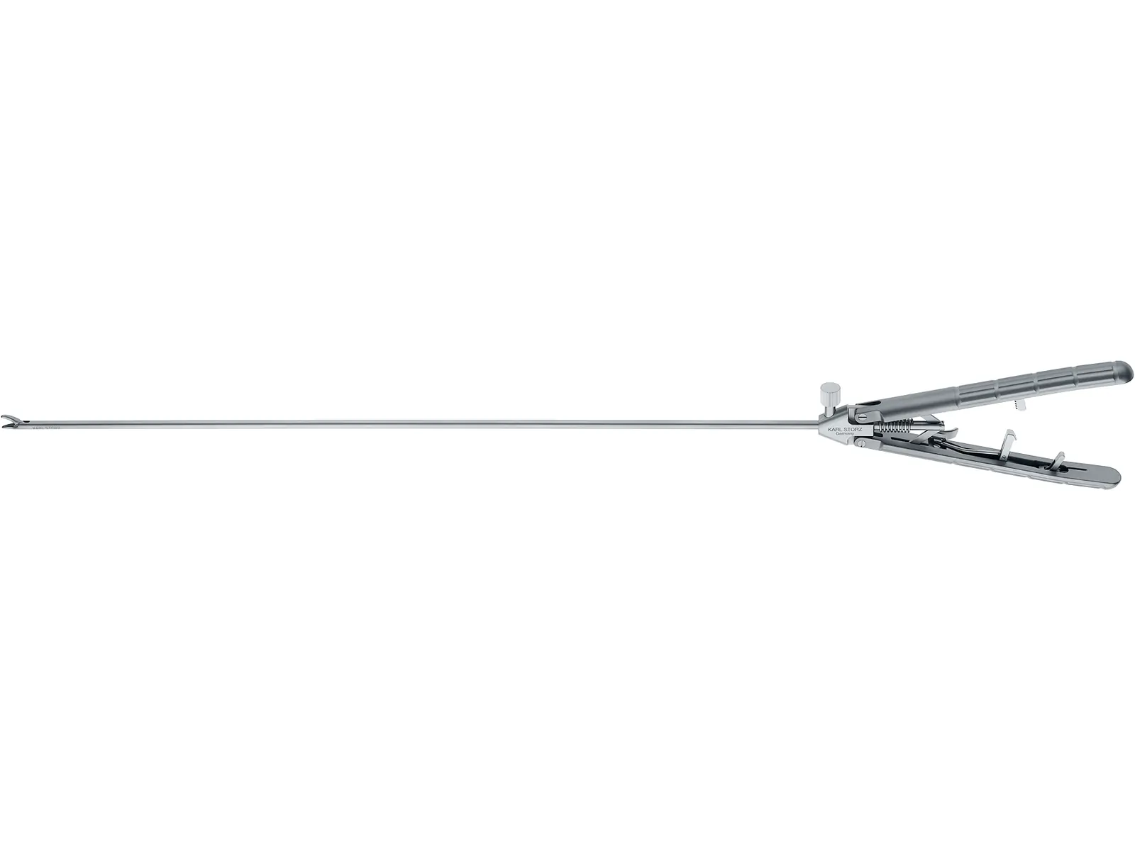 26178KAR -Karl Storz  Macro Needle Holder, 5 mm, 43 cm, jaws curved to right, with tungsten carbide inserts
